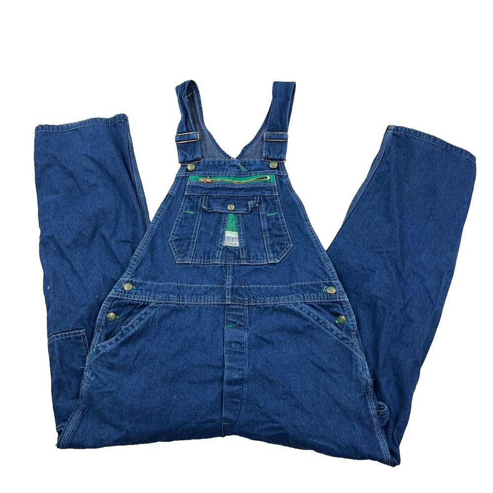 Vintage Liberty Bibs Coveralls Men 38x30 Blue Jean Denim Work Carpenter USA 90s